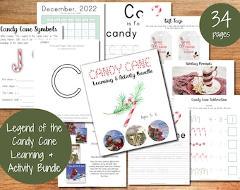 Candy Cane Aktivitäten |  Legende von der Zuckerstange |  Weihnachten Homeschool Lernen