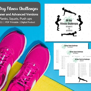 30 Day Fitness Challenge  |  Exercise Tracker Printable  |  Home Workout Plan