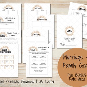 Marriage and Family Goals  |  Couples Date Ideas  |  Family Goal Planning Printables
