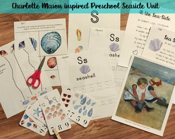 Seaside Preschool Unit Study  |  Charlotte Mason Inspired Preschool Unit  |  Beach Themed Preschool Learning
