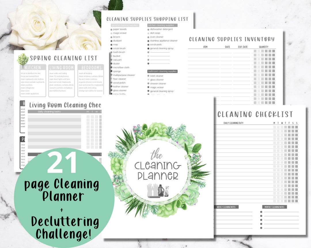 Minimalist Cleaning Planner | Printable Cleaning Checklist Bundle ...
