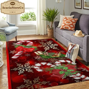 Merry Christmas Rug, Santa Claus Christmas Rug, Christmas
