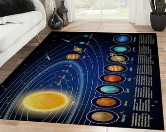 Space Rug, Solar System Area Rug, Solar System Carpet, Rug For Kids, Rugs For Living Room, Home Decor Rug