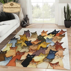 Cute Cat Area Rug Carpet Living Room Rugs Floor Decor
