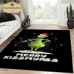 The Grinch Christmas Holiday Rectangle Rug, Christmas Area Rug, Christmas Decoration, Christmas Gift, Xmas Carpet, Home Decor Rug