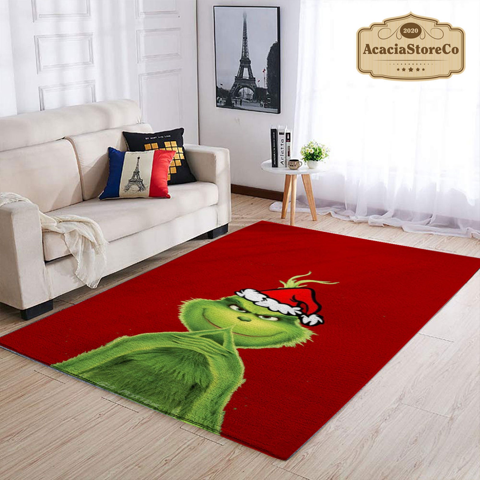 The Grinch Christmas Floor Decor Rectangle Rug, Grinch Christmas ...