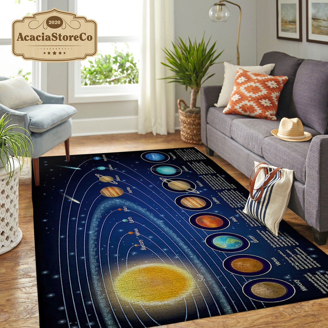 Solar Systen Rug Space Rug, Solar System Area Rug, Solar System Carpet, Rug for Kids ...