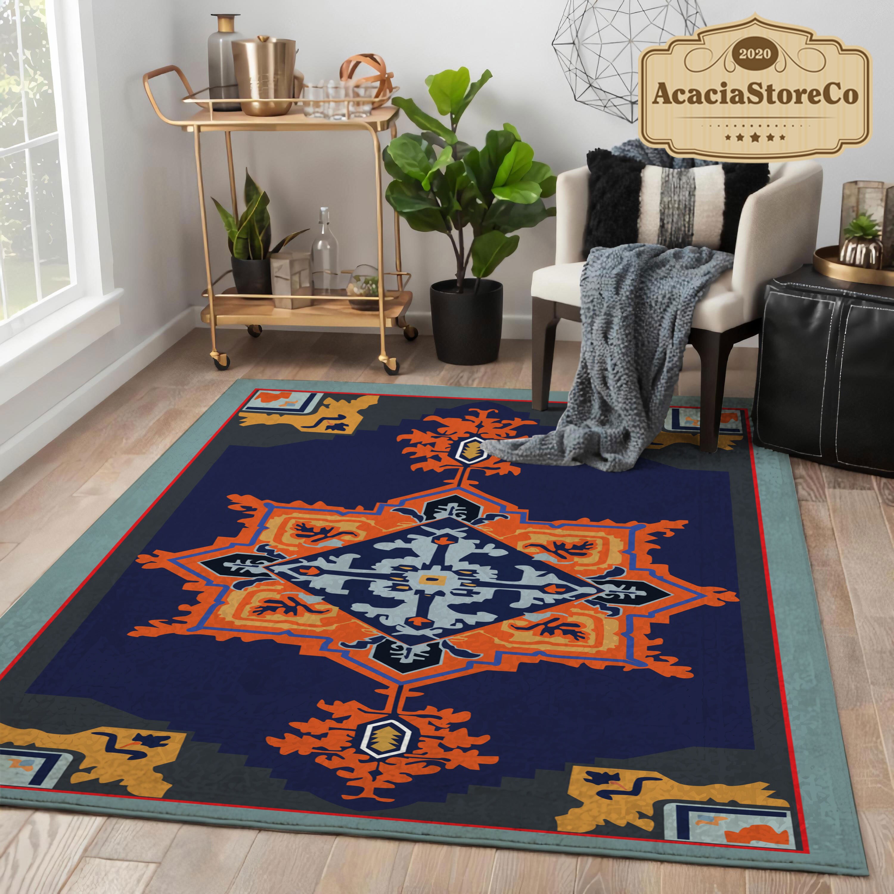 Modern Tribal Seamless African Pattern Area Rectangle Rug, Large ...