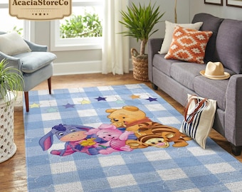 Nursery Rugs, Winnie The Pooh Area Rugs, Rug For Kids, Large Vintage Rug, Rugs For Living Room Bedroom, Home Decor Rug
