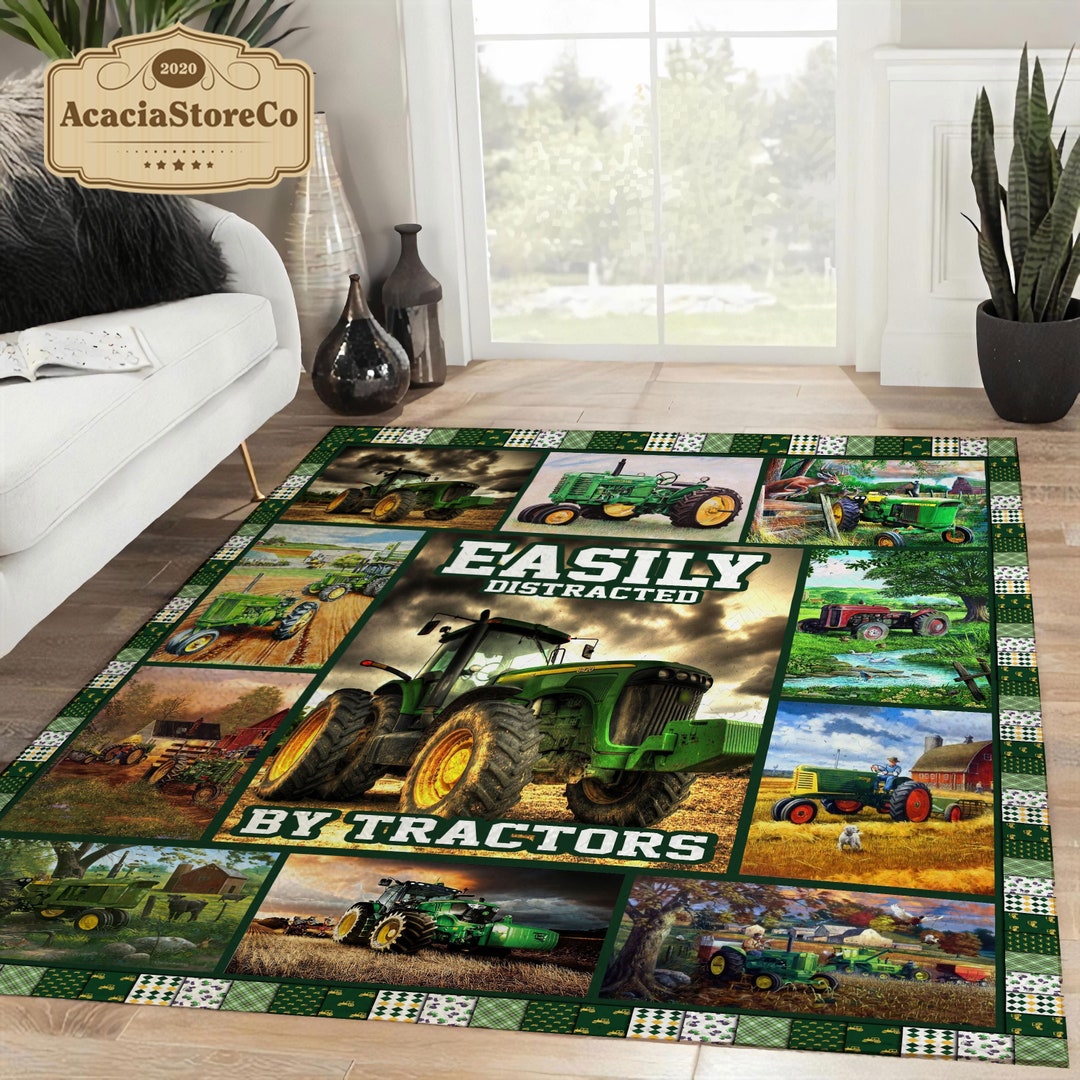 Tractors Rug Tractors Carpet Vintage Rug Rugs for Living Etsy