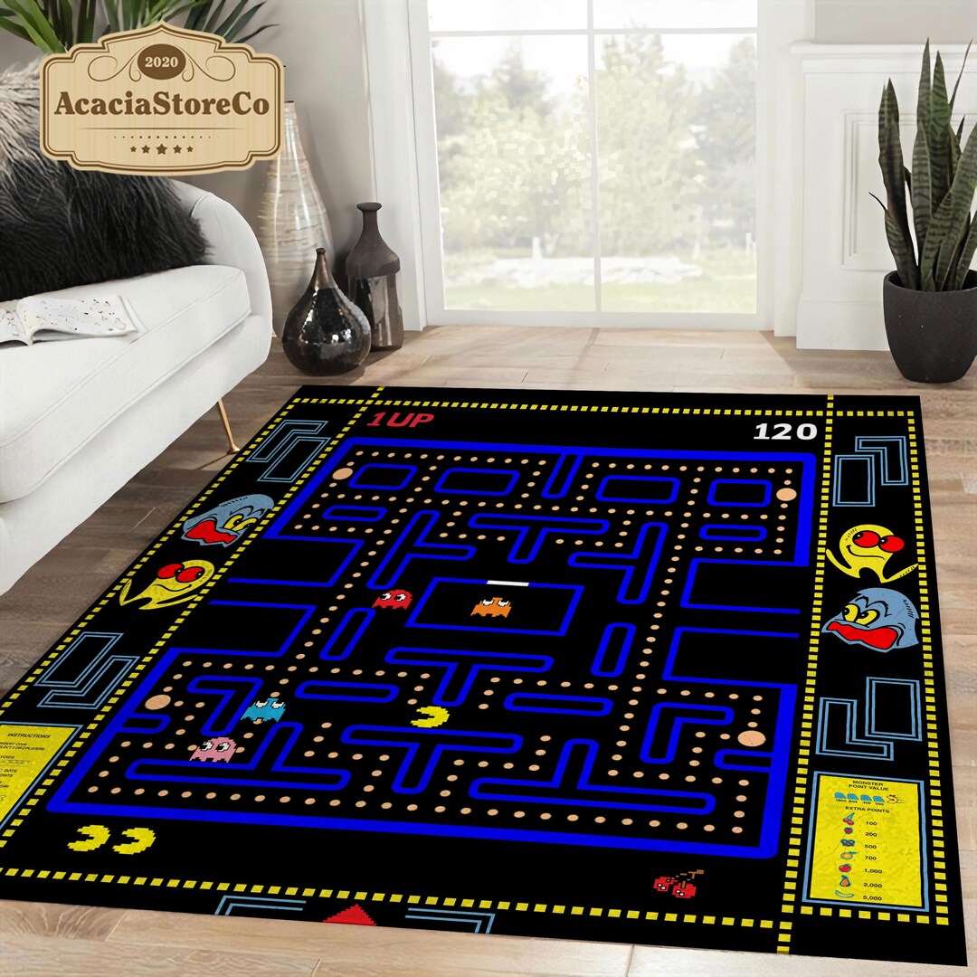 Retro Game Area Rug Gaming Rugs Large Vintage Rug Rugs for Etsy