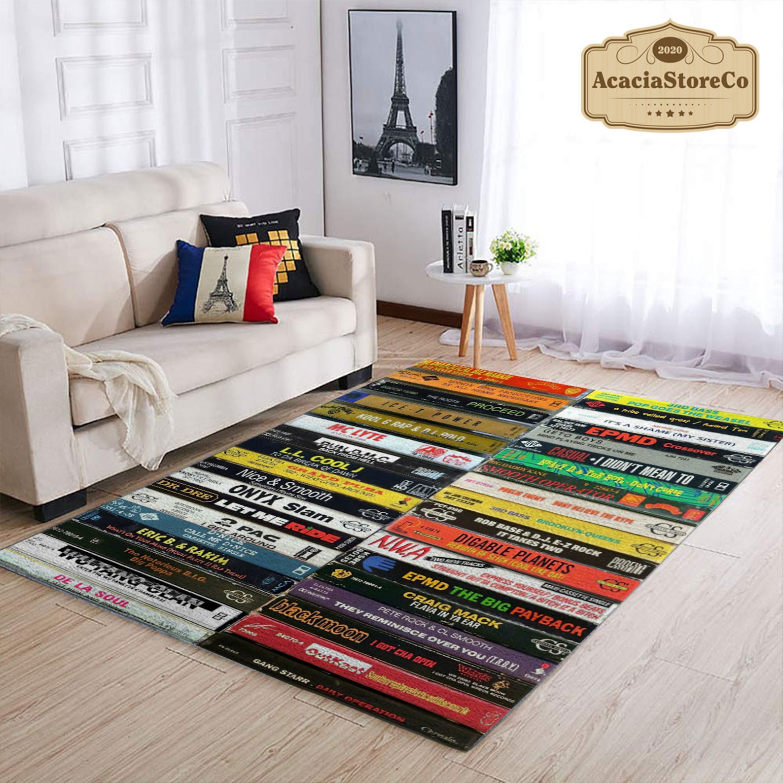 Old School HipHop Print Round Rug