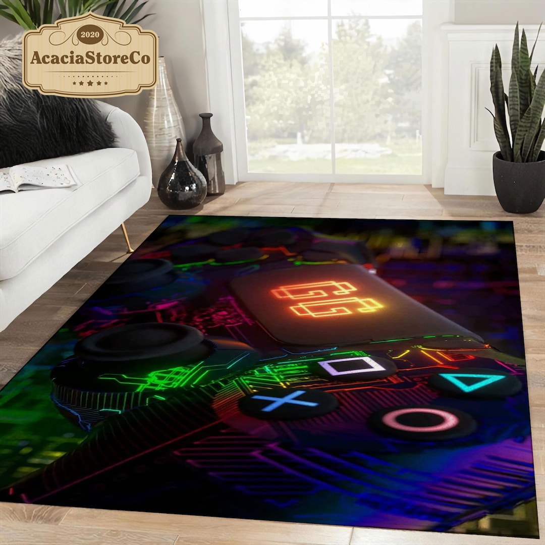 Gaming Area Rug, Gaming Carpet, Video Game Room Decor, Holiday Gifts