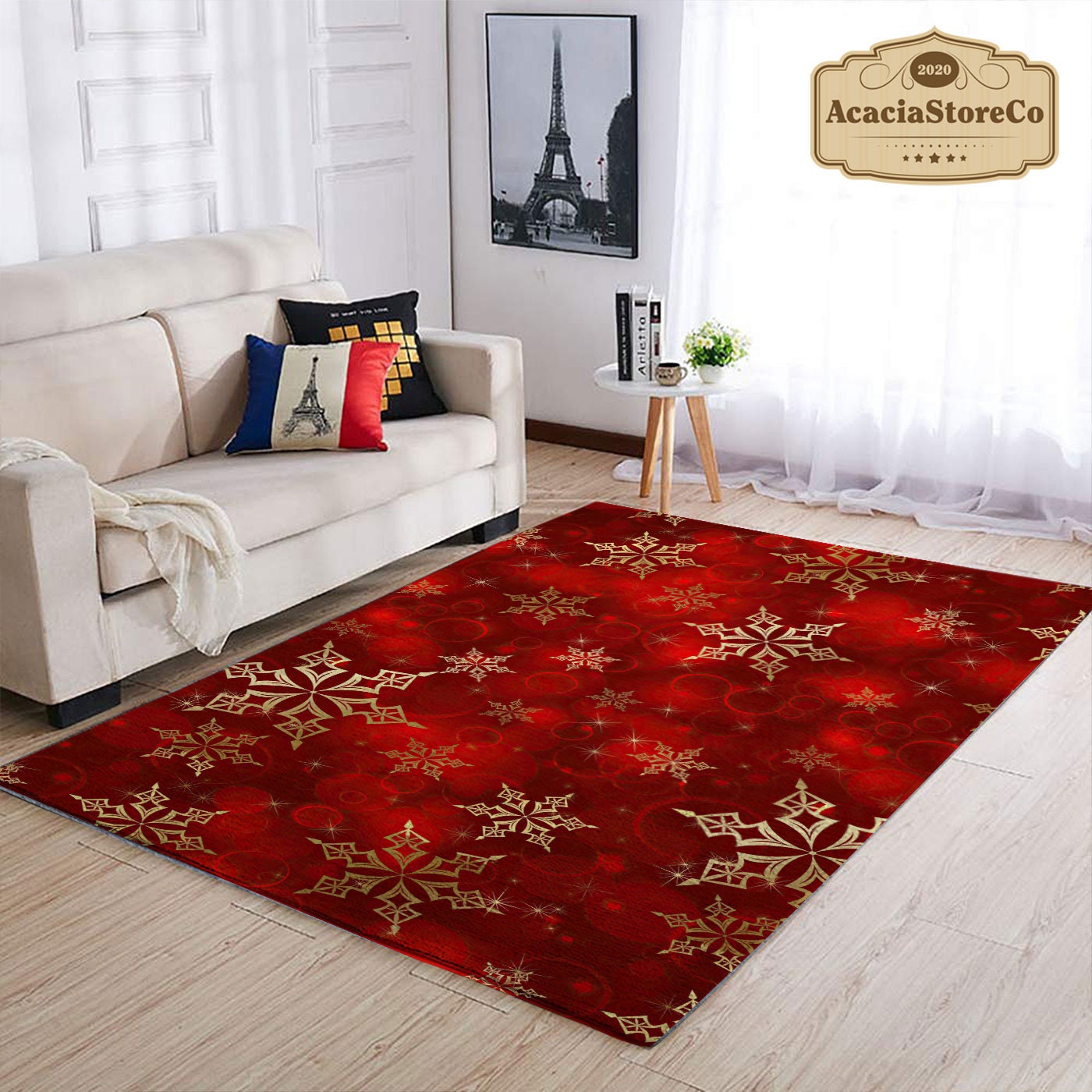 Merry Christmas Pattern Area Rug, Christmas Floor Decor Rectangle Rug ...