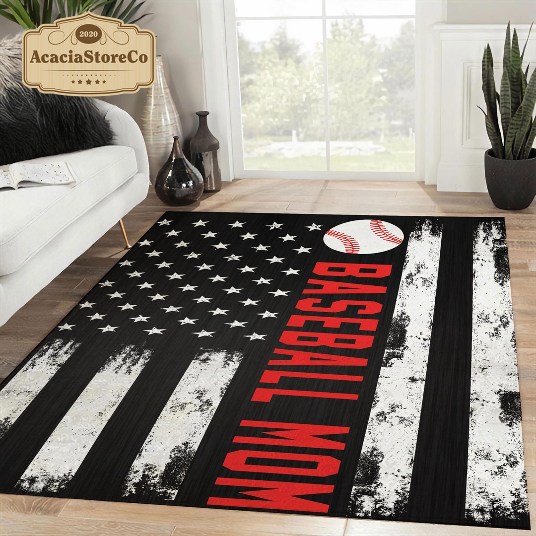 Baseball Mom Area Rug, Sport Rug, Baseball is Best Rectangle Rug ...