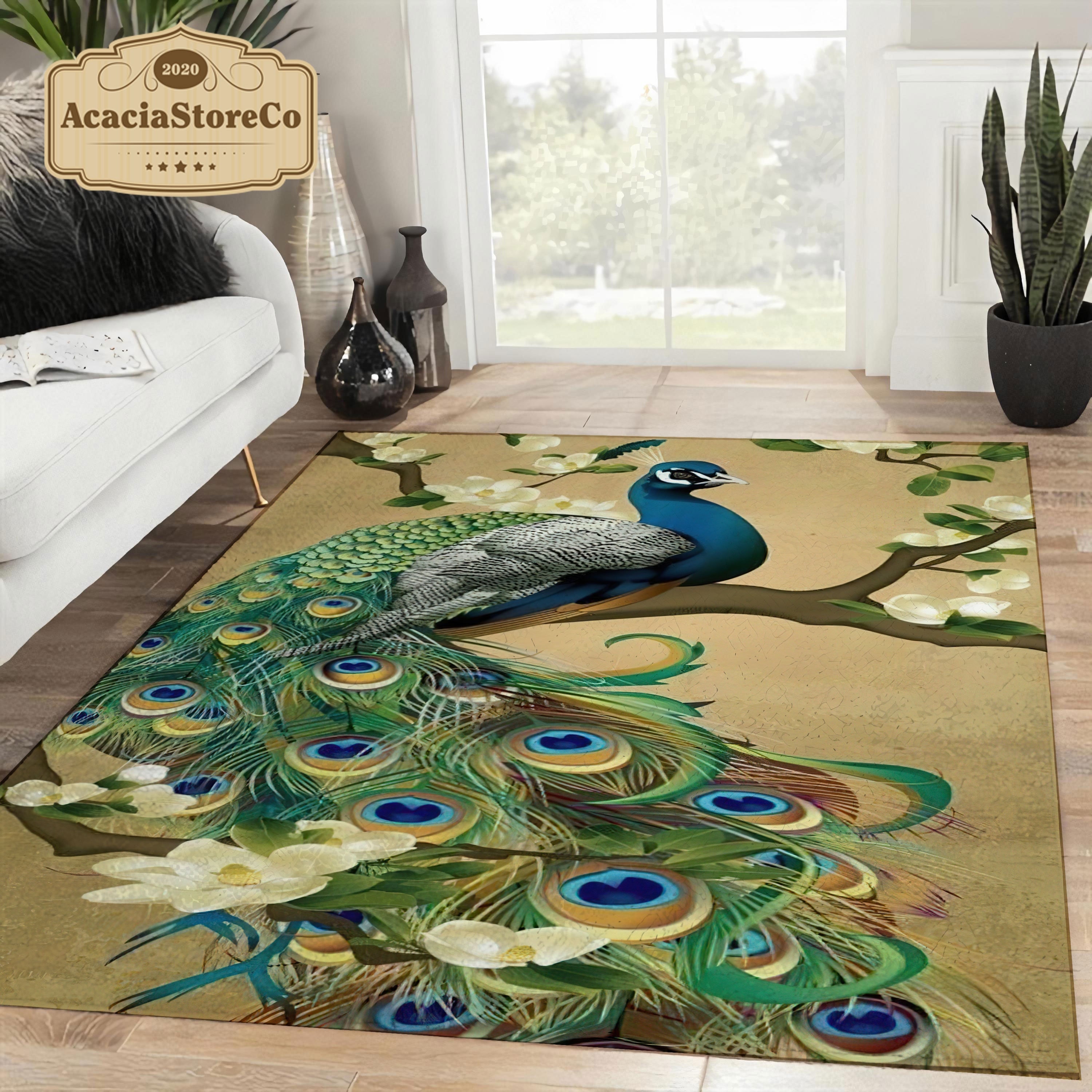 Peacock Series Small Large Long Floor Carpet Area Rugs Various Size Soft Rug