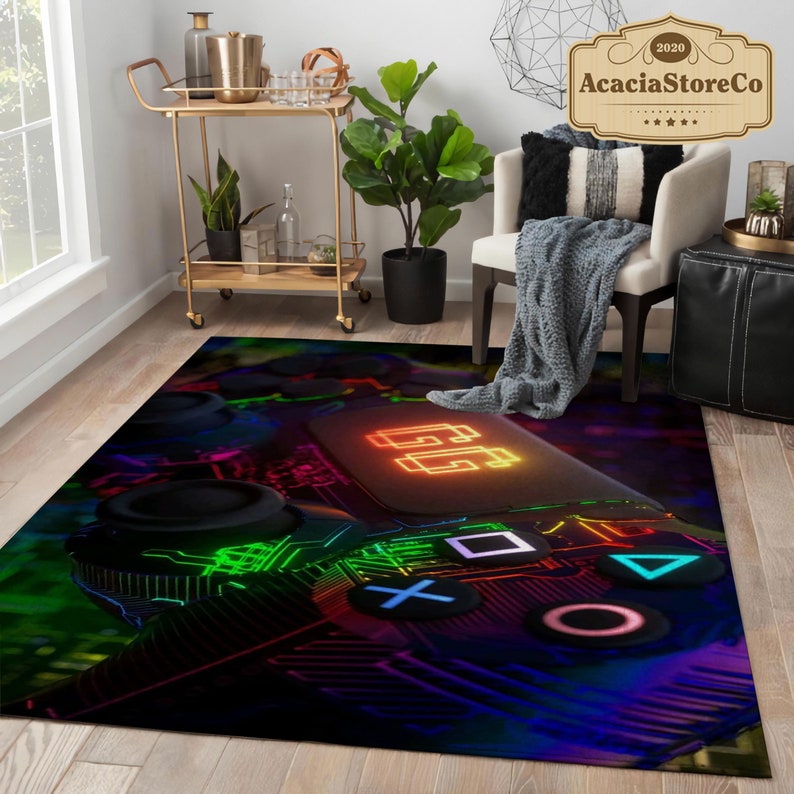 Gaming Rug Full View Gaming Area Rug, Gaming Carpet, Video Game Room Decor, Holiday Gifts ...