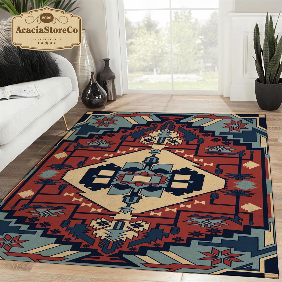 Tribal Seamless African Pattern Area Rectangle Rug, Turkish Carpet ...