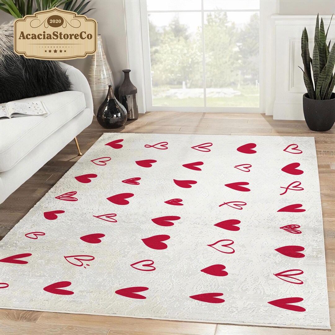 Heart Rug Fancy Valentine's Day Gifts, Collection Heart Icon Rug, Gift for Her, Rugs ...