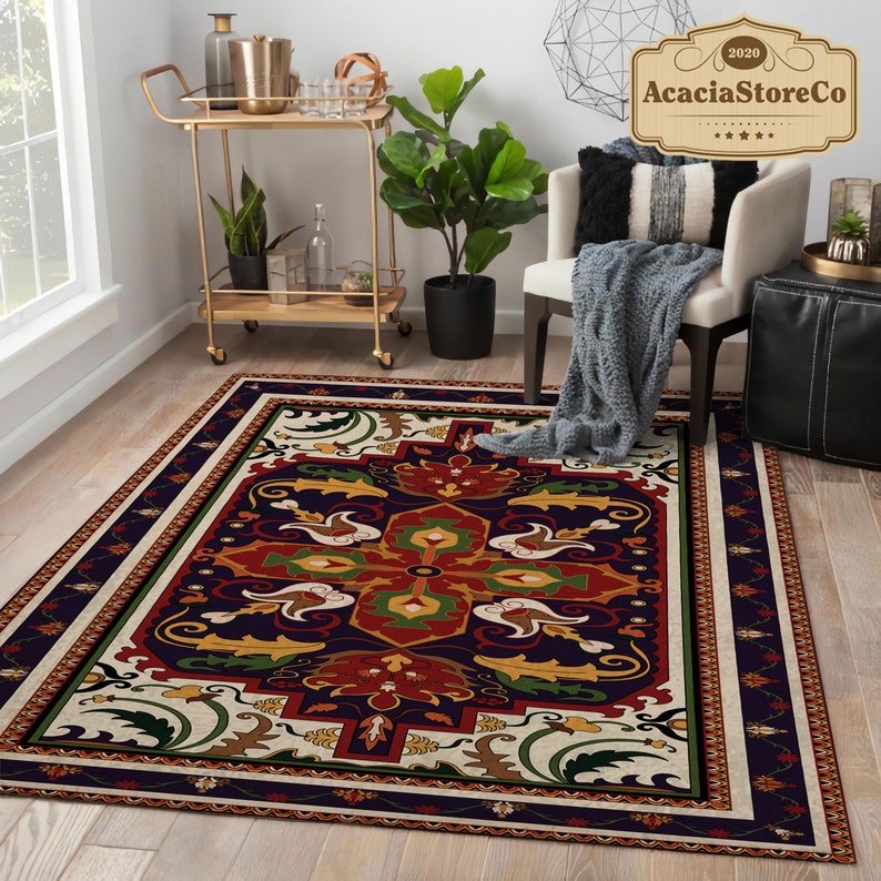 Rectangle Rug With Pattern Oriental Seamless Pattern Area Rectangle Rug, Large Vintage Rug, Rugs ...