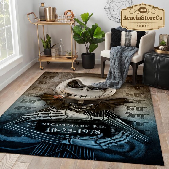 Jack nightmare before Xmas tufted rug Home & Living Floor & Rugs etna
