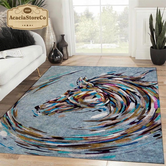 Horse Area Rug Horse Rug Horse Art Holiday Gifts Rugs for Etsy