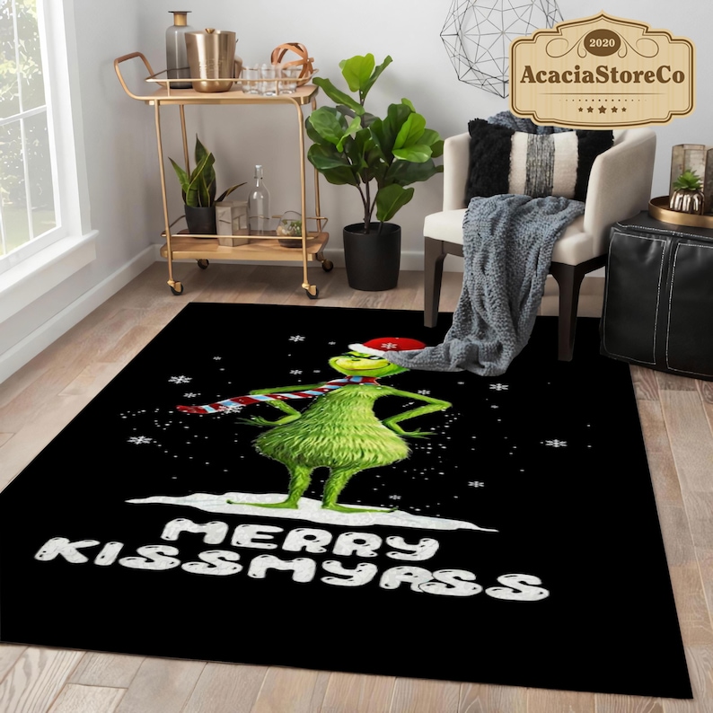 The Grinch Christmas Holiday Rectangle Rug, Christmas Area Rug ...