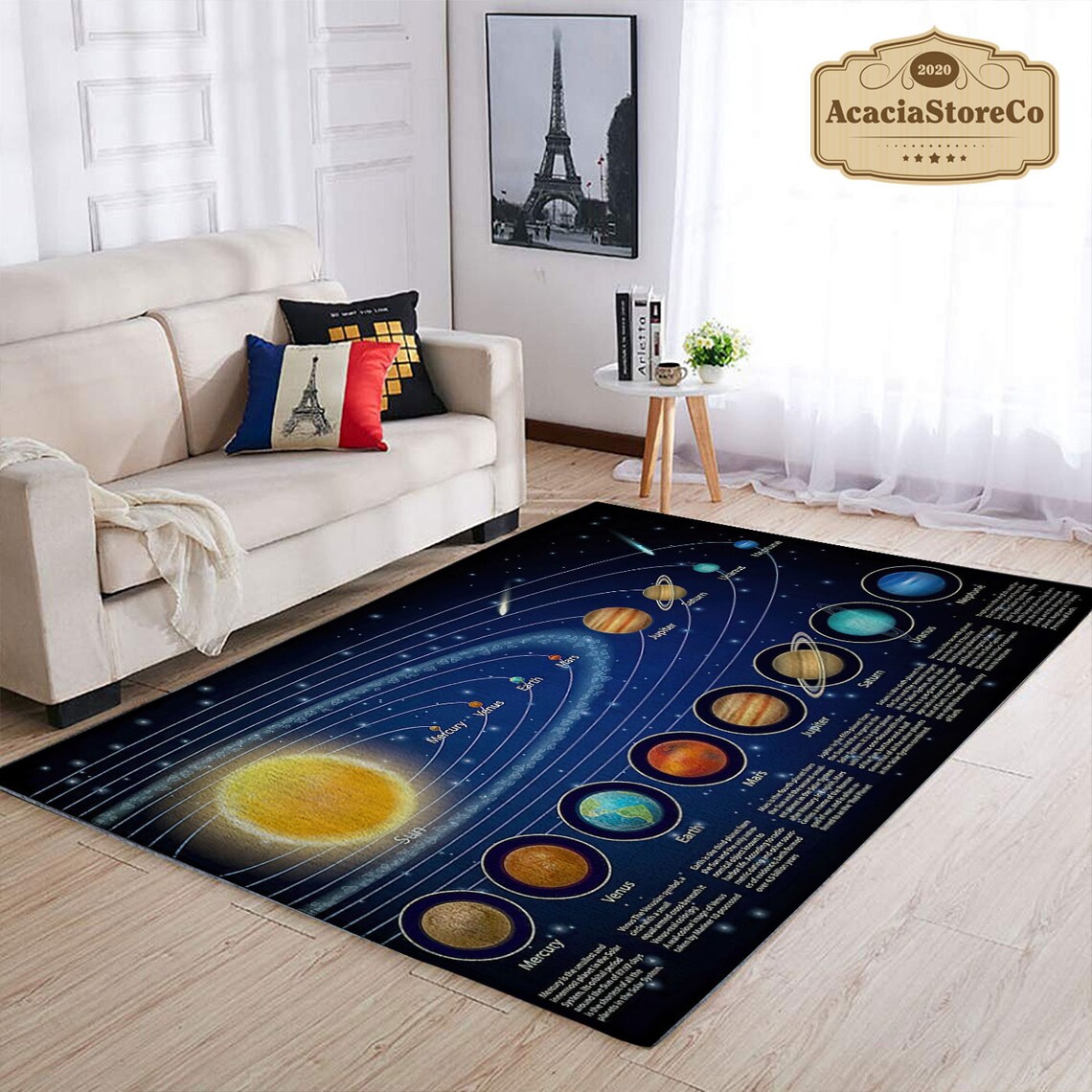Solar Systen Rug Space Rug, Solar System Area Rug, Solar System Carpet, Rug for Kids ...