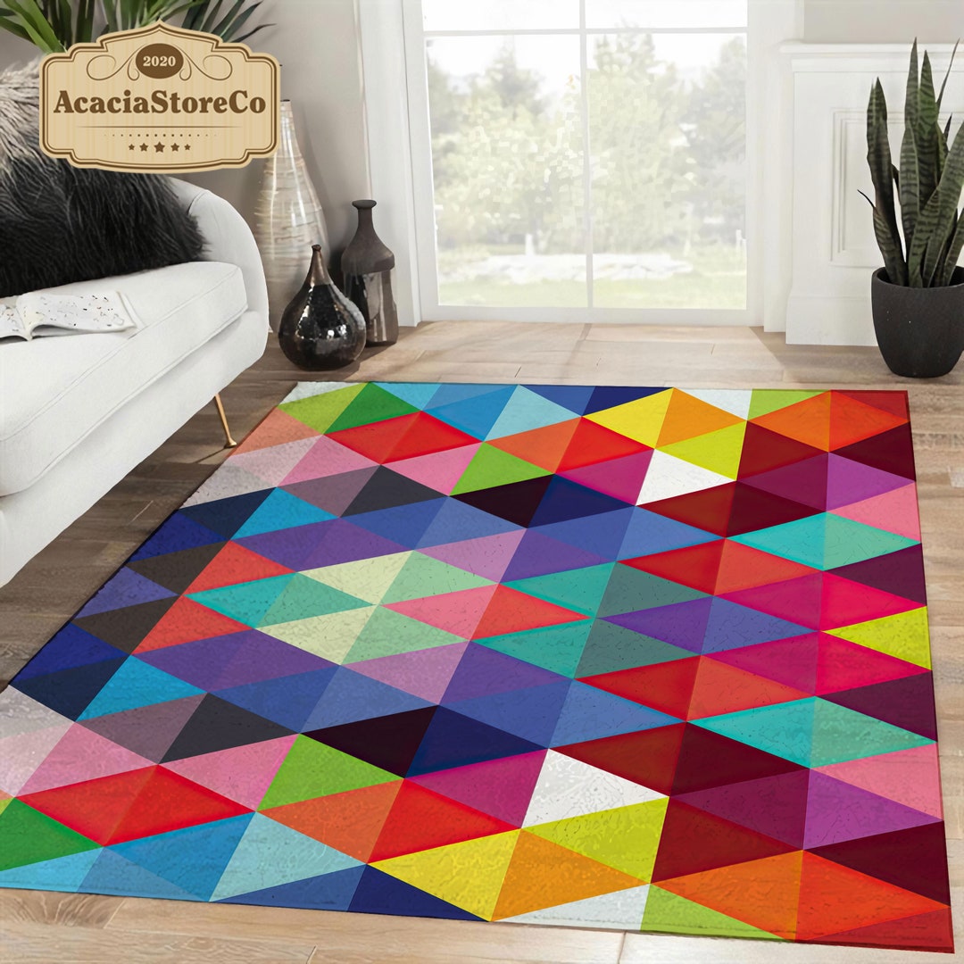 The Pattern Rugs Triangle Colorful Pattern Print Area Rug, Pattern Area Rug, Large ...