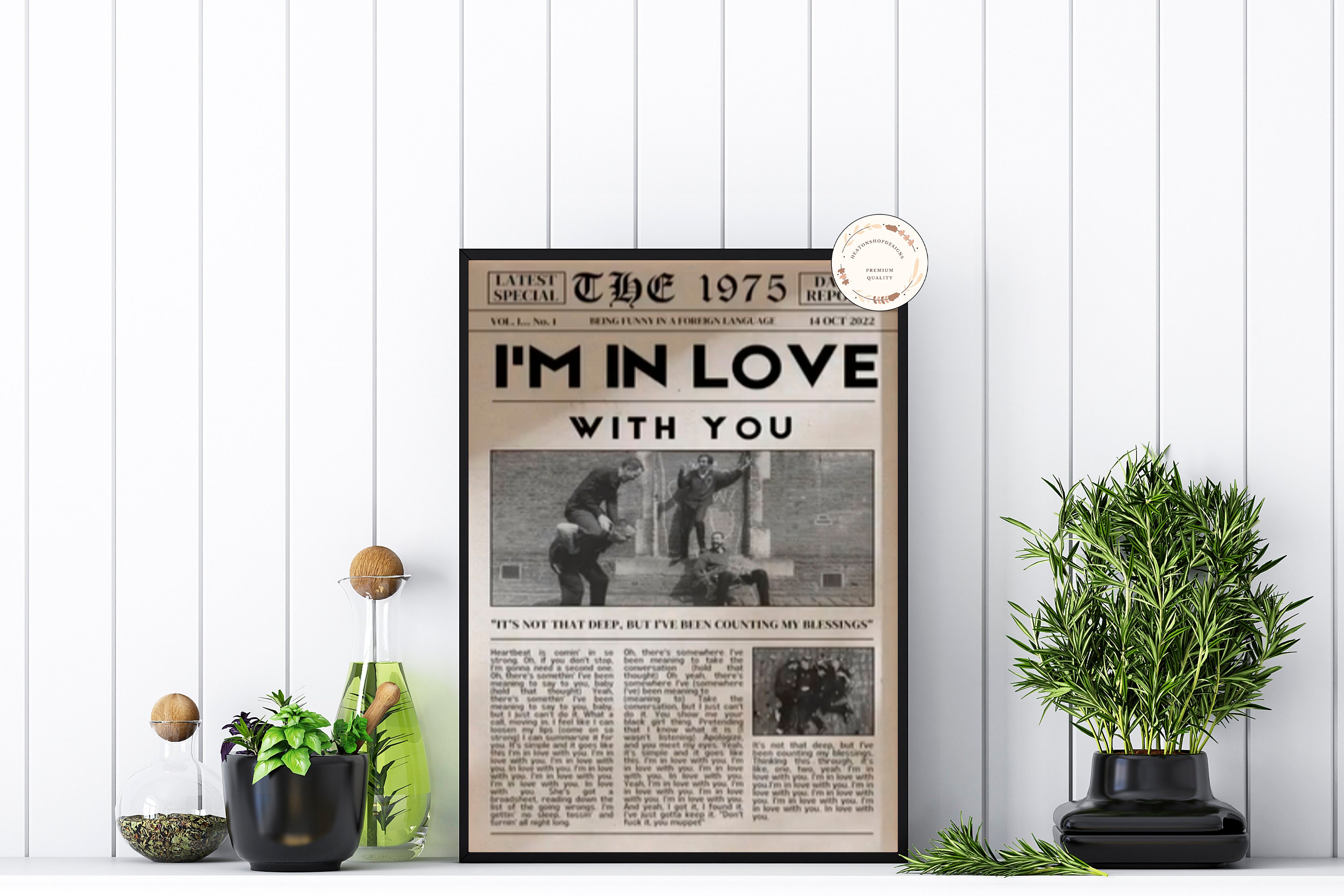 Discover The-1975 Retro Poster - I'm In Love With You Lyric Print - Matty Healy, The-1975 Merch Poster