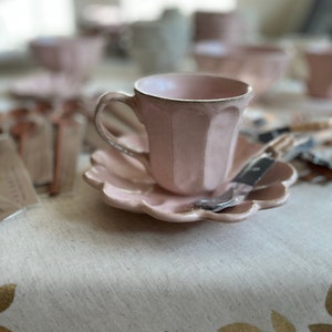 Rinka Handmade Mug｜Japanese Mino Ware｜Made in Japan｜Pink and White