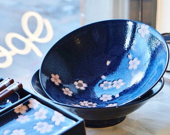 Japanese Sakura Ramen Bowl｜Japanese Mino Ware｜Made in Japan｜2 Different Patterns｜Authentic | handmade