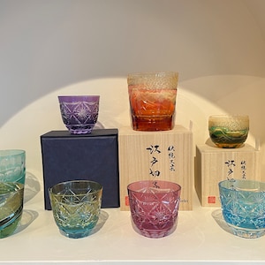 Premium Japanese Cold Sake Glass｜Exclusive Handcrafted｜Kiriko Glass | Gift Box Included