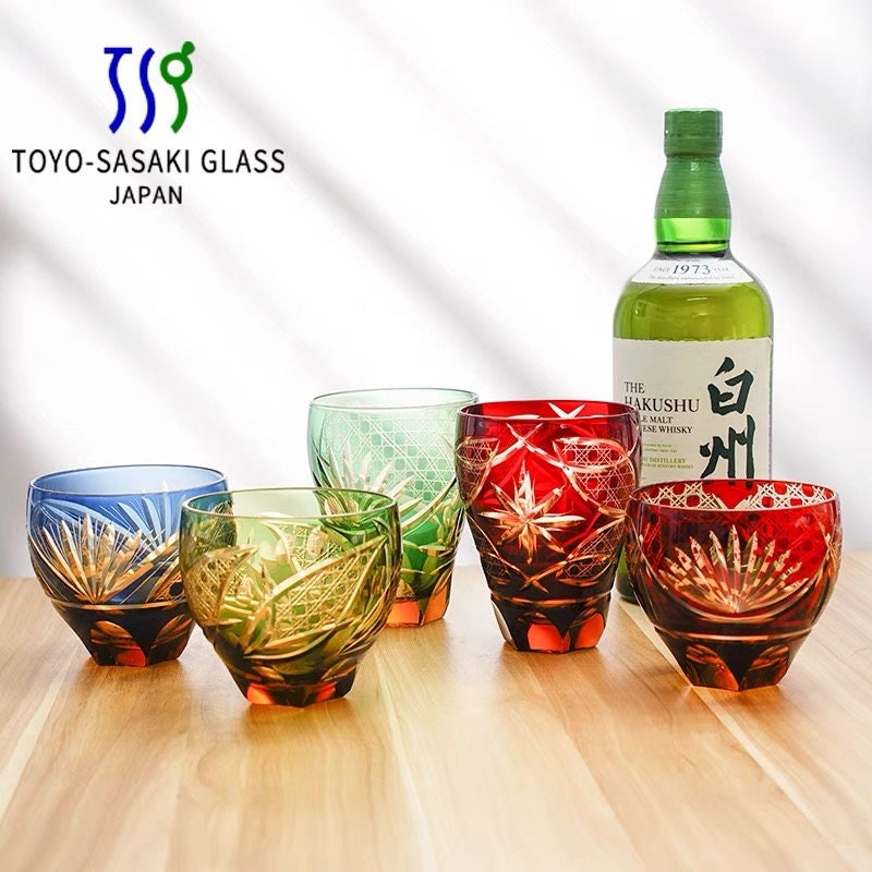 Crystal Glass Spirits Wine Glasses Bar Party Thick Bottom Bullet Glasses  Vintage Colorful Japanese Sake Cups One Sip Cup - Temu