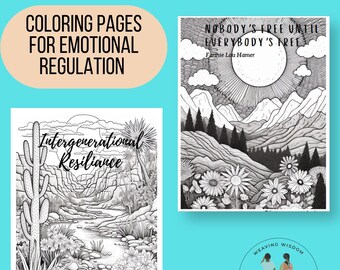 Coloring Pages, Spanish & English, Mindfulness Activity, Grounding Activity, Affirmation, Mental Health Activity