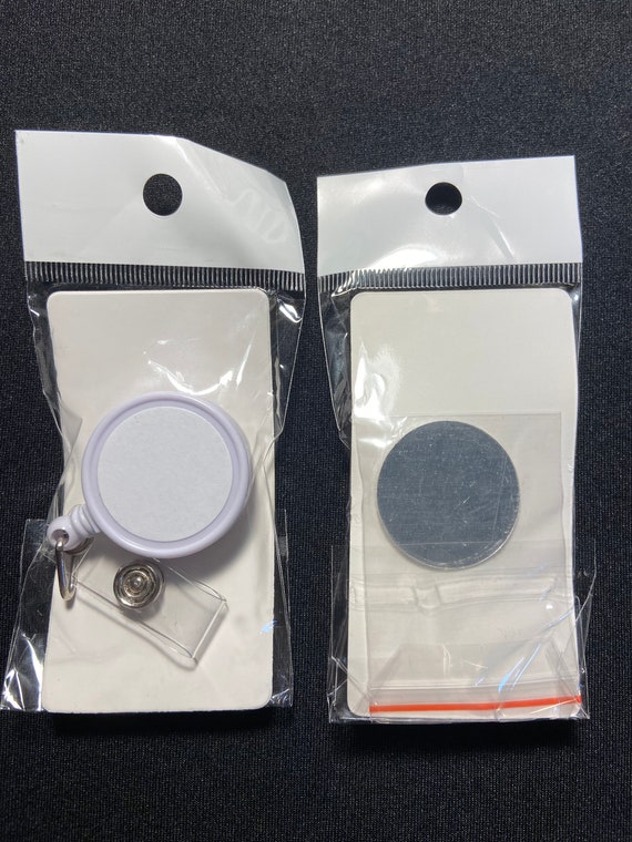 5/10/25/50 pack Sublimation white badge reels bulk, retractable sublimation  badge reel, retractable sub badge clip