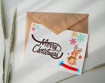 Paquete De 8 Tarjetas de Navidad Invierno Stag RSPCA caridad tarjeta de Navidad 