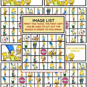 Bingo Game - The Simpsons