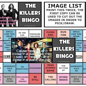 Band Bingo - The Killers