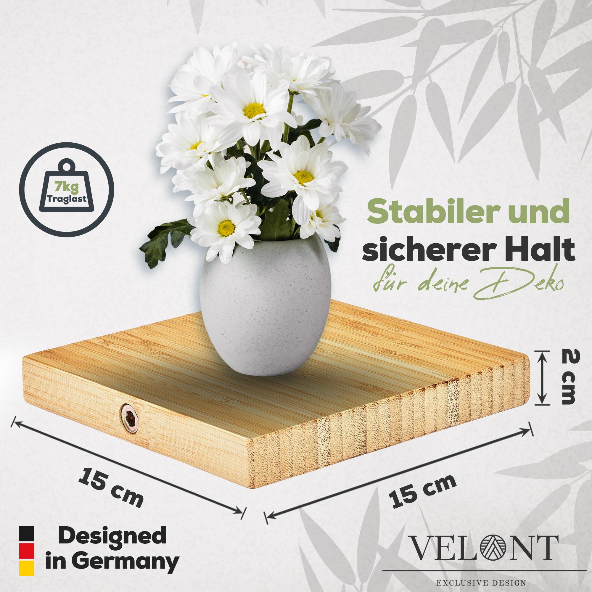 Bambus Wandregal 2er Set Eckig - Bambus Regal mit Schwebeeffekt,  Wandpflanzenhalter, Holzregal, 100% Robustes Bambus - Deutsche Marke VELONT  - Etsy.de