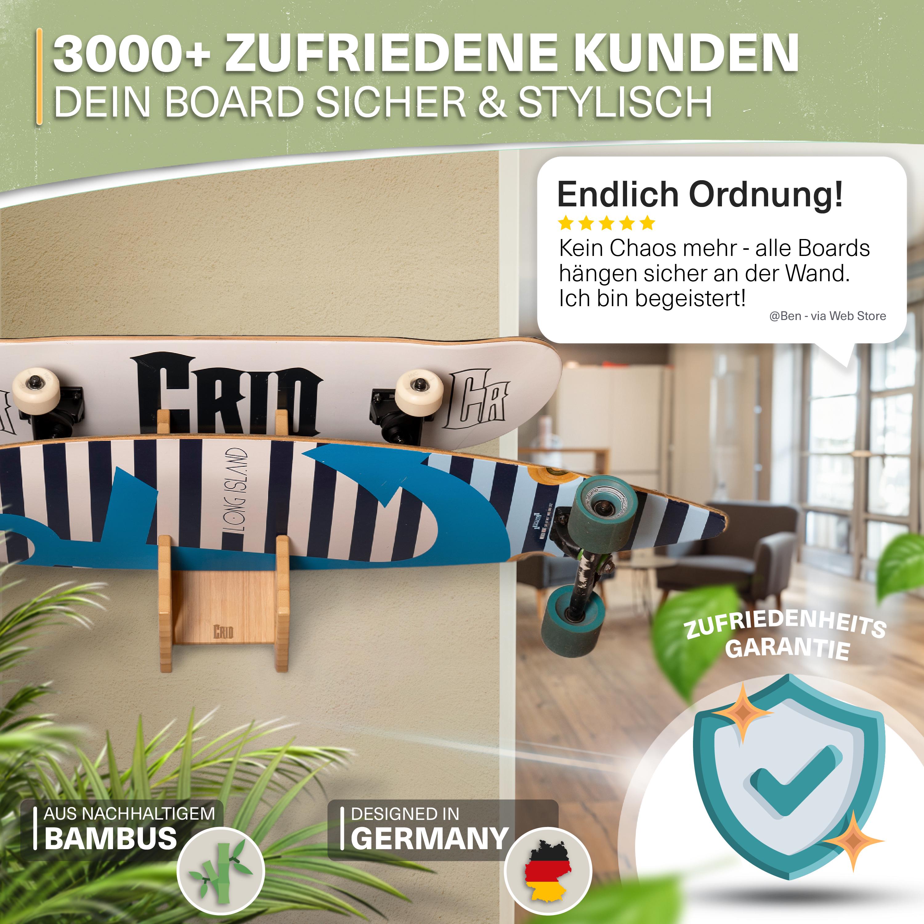 Supporto Parete Per Skateboard In Bambù CRID - Universale Per Longboard E Snowboard - Foto 11