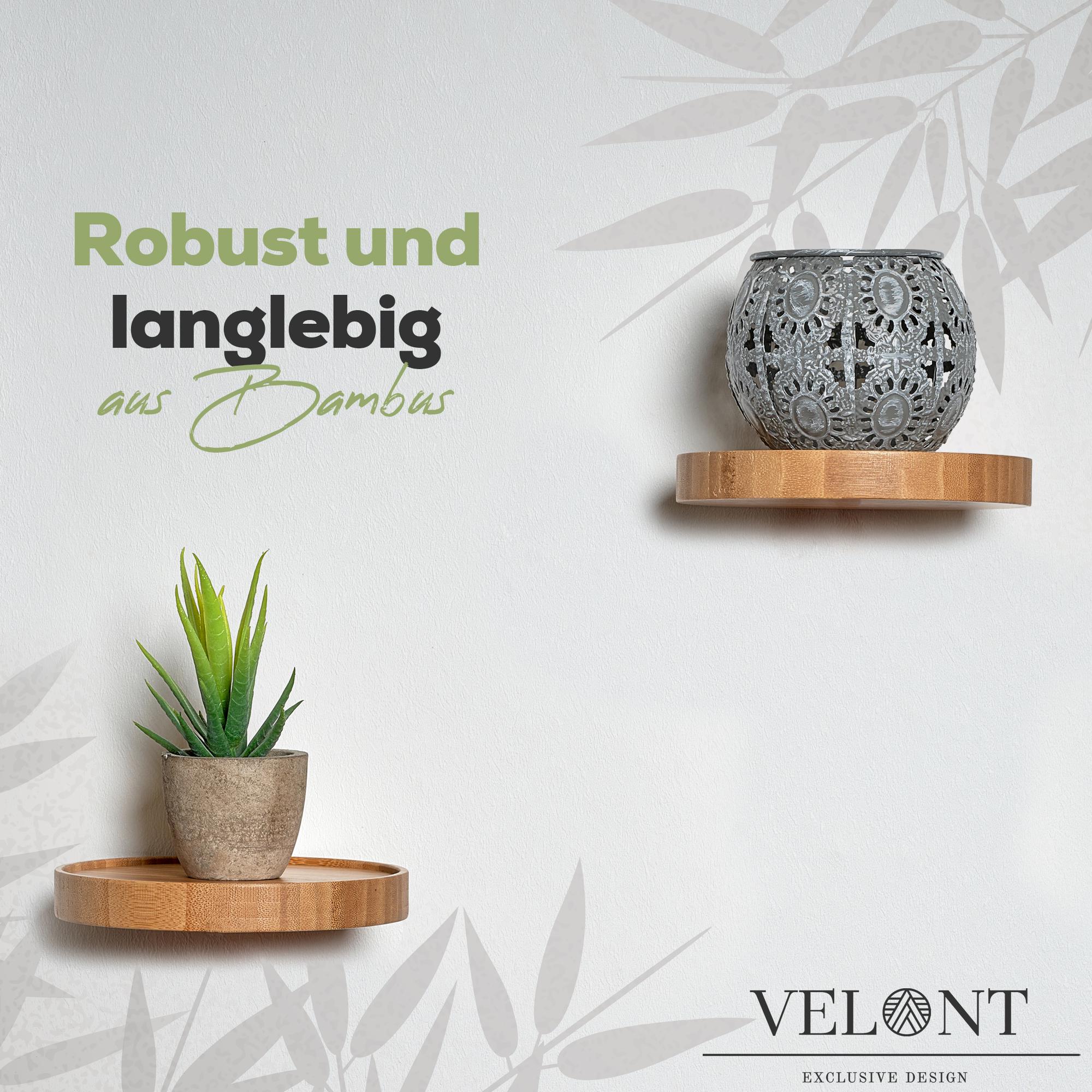 Bambus Wandregal 2er Set Rund - Bambus Regal mit Schwebeeffekt,  Wandpflanzenhalter, Holzregal 100% Robustes Bambus - Deutsche Marke VELONT  - Etsy.de