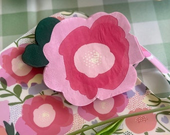 Floral Napkins | Flower Paper Napkins (Set of 18) - Easter Napkins - Pink Floral Paper Napkins - Floral Theme Party - Tea Party