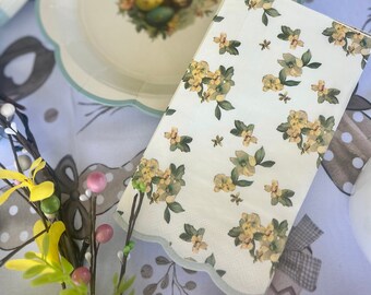 Yellow Flower Dinner Napkins | Garden Party Paper Napkins (Set of 24) - Easter Napkins, Garden Party Napkins, Mothers Day Brunch Decor