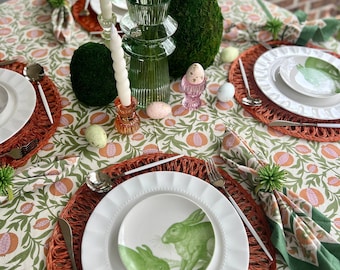 Easter Tablescape Kit | Green & Orange Bunny Soiree Table Decor Kit - Spring Tablescape, Table Setting Ideas, Easter Bunny Table Setting