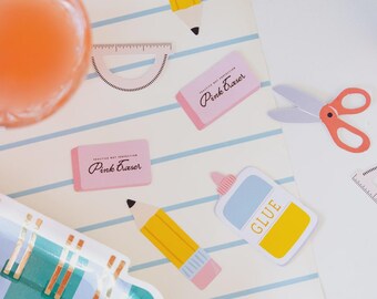 School Supplies Confetti, Back to School Decor, Classroom Party Confetti, Teacher Appreciation, First Day of School Table Scatter