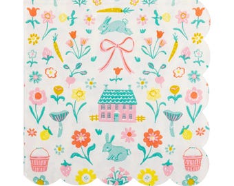 Cottagecore Floral Cocktail Napkins, Spring Party Decor (24 ct)