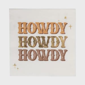 Cowboy Howdy Paper Cocktail Napkins, 18ct | Rodeo Themed Party Decor, Cowboy Boots Party Decor, Western Theme Party, Last Rodeo Bachelorette
