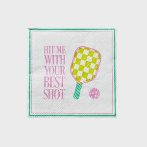 Pickleball Social Club &quot;Hit Me With Your Best Shot&quot; Cocktail Napkins, Pickleball Party Supplies, Pickleball Party, Pickleball Bachelorette