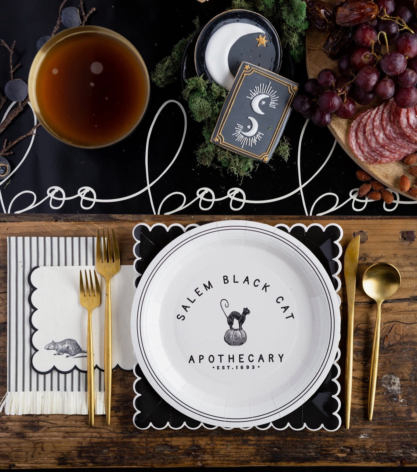 Halloween Plates Salem Black Cat Halloween Dinner Plates set of 8